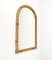 Italian Arched Bamboo & Rattan Wall Mirror, 1970s 5