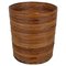 Italian Rattan and Bamboo Round Basket Plant Holder Vase, 1960s 1