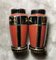 French Art Deco Black Opaline Glass Vases Hand Painted in Pure Gold, Set of 2 4