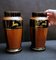 French Art Deco Black Opaline Glass Vases Hand Painted in Pure Gold, Set of 2 18