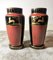 French Art Deco Black Opaline Glass Vases Hand Painted in Pure Gold, Set of 2 2