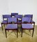 Wooden and Fabric Dining Chairs, 1960s, Set of 6 1