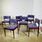 Wooden and Fabric Dining Chairs, 1960s, Set of 6, Image 3