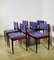 Wooden and Fabric Dining Chairs, 1960s, Set of 6 2