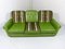 Apple-Green Vinyl Sofa with Reversible Pillows, 1960s 2