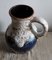 German Ceramic Vase in the Fat Lava Style in Blue with Beige Lava Glaze, 1960s 2