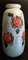 Große deutsche Keramikvase in Beige mit stilisiertem Blumendekor & Orangenfarbener Glasur, 1960er 1