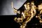 Italian Shiny Gold Ceramic Wall Street Bull Sculpture from VGnewtrend 2