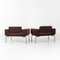Italian Brown Leather Lounge Chairs, 1970s, Set of 2 5