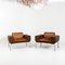 Italian Brown Leather Lounge Chairs, 1970s, Set of 2 2