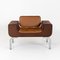 Italian Brown Leather Lounge Chairs, 1970s, Set of 2 10