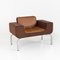 Italian Brown Leather Lounge Chairs, 1970s, Set of 2 9