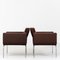 Italian Brown Leather Lounge Chairs, 1970s, Set of 2 8