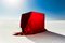 Andy Ryan, Box Covered in Red Fabric on Salt Flats, Photograph 1