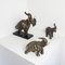Terracotta Elephants in Silver Copper, Set of 3 5