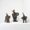 Terracotta Elephants in Silver Copper, Set of 3 6