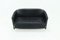 Black Leather Club Sofa with Steel Frame, 1990s 1