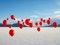 Andy Ryan, Grupo de globos rojos en Salt Flats, Fotografía, Imagen 1