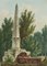 R. Viollette, Brunnen mit Obelisk im Park, 1829, Aquarell 1