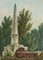 R. Viollette, Fountain with Obelisk in Park, 1829, Watercolor, Image 1