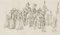 M. Neher, Procession with a Couple on Horseback, 1840, Pencil 1