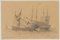 H. Cuvillier, Sailing ship keelhauling on the beach, 1853, Pencil, Image 2