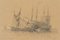 H. Cuvillier, Sailing ship keelhauling on the beach, 1853, Pencil, Image 1