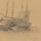 H. Cuvillier, Sailing ship keelhauling on the beach, 1853, Pencil 4