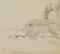 H. Christiansen, Footbridge and Huts on Lake Starnberg, 1917, Pencil 1