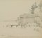 H. Christiansen, Footbridge and Huts on Lake Starnberg, 1917, Pencil, Image 1