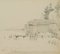 H. Christiansen, Passerelle et Huttes sur le Lac de Starnberg, 1917, Pencil 1