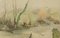 H. Christiansen, Paysage de ruisseau avec des saules près d'un pré de fruits tombés, 1917, Pencil 1