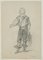 Caballero con sombrero dibujado, estudio de vestuario, siglo XIX, lápiz, Imagen 2