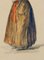 F. Perrot, Fille en Costume, France, 19ème Siècle, Crayon 4