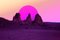 Artur Debat, Paisaje surrealista en el desierto de California con sol rosa, Fotografía, Imagen 1