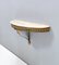 Wall-Mounted Brass Console Table with Demilune Portuguese Pink Marble Top, Italy, Image 6