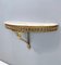 Wall-Mounted Brass Console Table with Demilune Portuguese Pink Marble Top, Italy 7