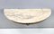 Wandmontierter Messing Konsolentisch mit halbmondförmiger portugiesischer Marmorplatte, Italien 8