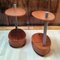 Vintage Side Tables in Cherry Wood on Castors, Set of 2 6