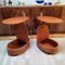 Vintage Side Tables in Cherry Wood on Castors, Set of 2, Image 8