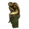 Art Déco Hockendes Bade-Mädchen aus Bronze, Frankreich, 1930er 1