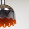 Pop Deckenlampe aus verchromtem und lackiertem Metall in Orange 2
