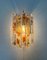 Lampade da parete in ottone e vetro di Murano ambrato, Italia, anni '70, set di 2, Immagine 2