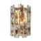 Lampade da parete in ottone e vetro di Murano ambrato, Italia, anni '70, set di 2, Immagine 4