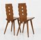 Mid-Century Folk Chalet Zakopane Side Chairs in Elm, Set of 2 8