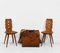 Mid-Century Folk Chalet Zakopane Side Chairs in Elm, Set of 2 3