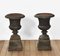 Garden Urns on Stands in Cast Iron, Set of 2 1