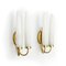 Sconces in Brass and Opal Glass, 1950s, Set of 2 1