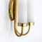 Sconces in Brass and Opal Glass, 1950s, Set of 2, Image 10