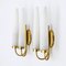 Sconces in Brass and Opal Glass, 1950s, Set of 2, Image 3